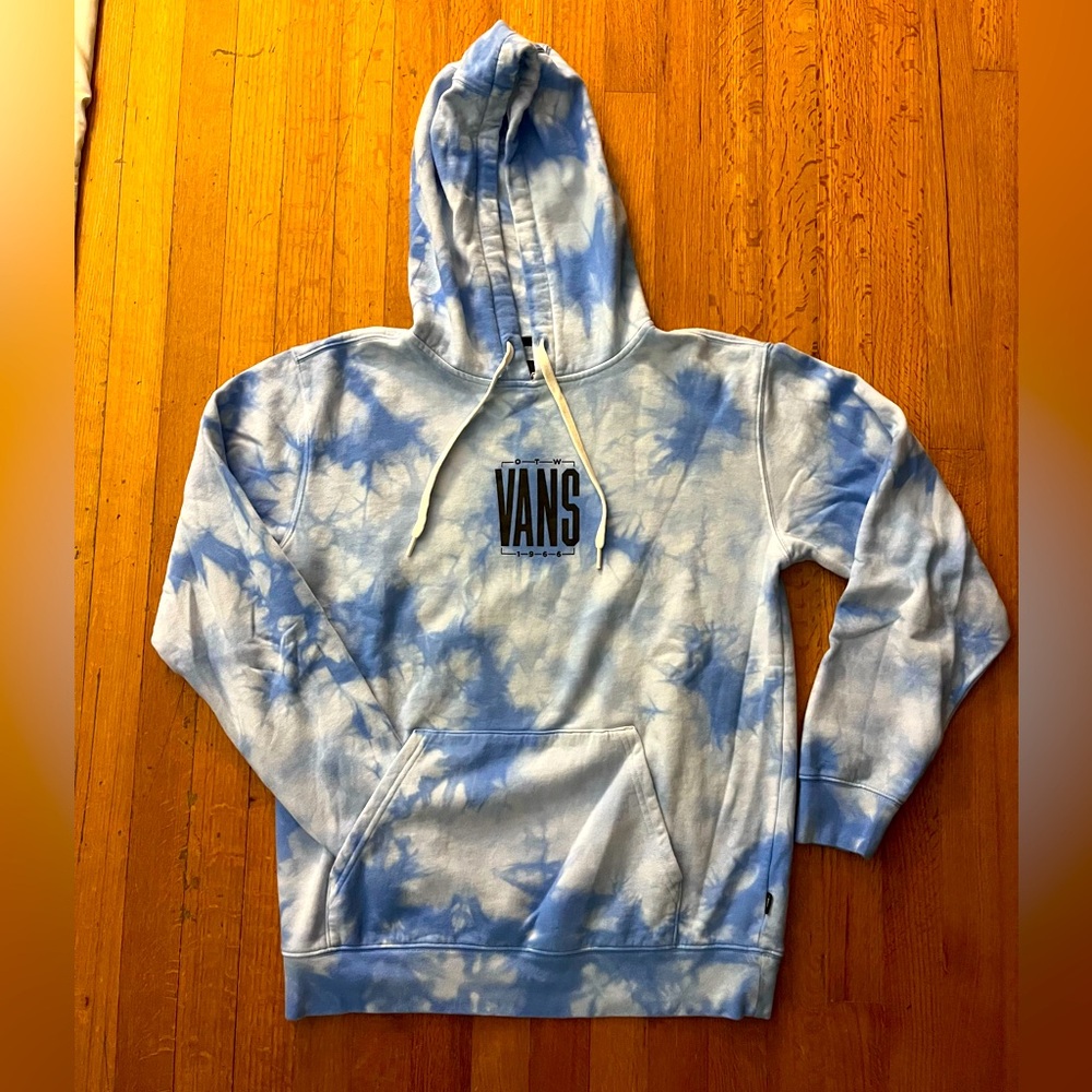 Vans Sky Blue / White Tie Dye Hoodie Men Size Small (S)
